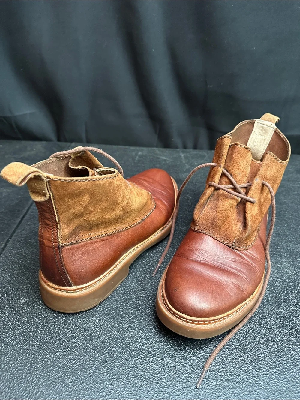 Clark’s Men's Brown Leather & Suede Lace-Up Boots Mens 8.5